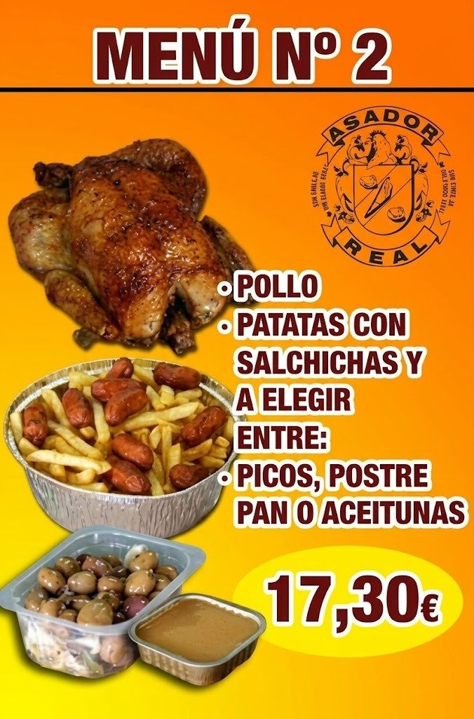 Menú Nº 2 Pollo Asado y Salchipapas Asador Real Jerez