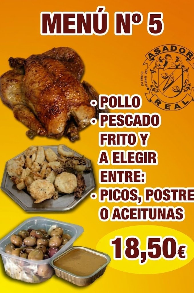 Menú Nº 5 Pollo Asado y Pescaíto Frito Asador Real Jerez